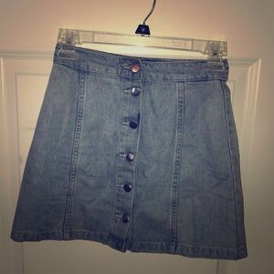 Button up denim skirt